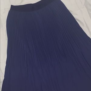 J.Crew Royal Blue Midi Pleated Midi Skirt Size 14